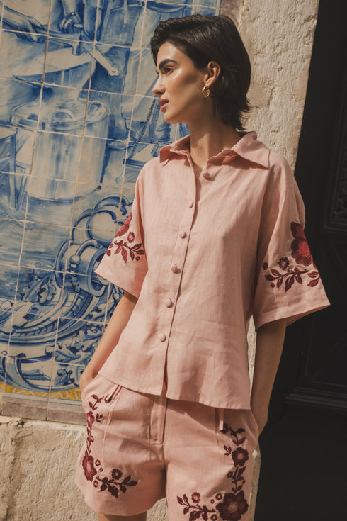 Inamorata Short Sleeve Shirt Cherry Blush